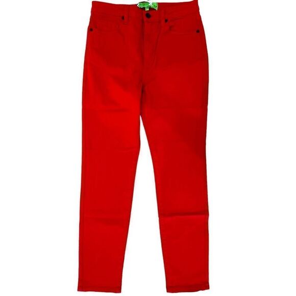 Sandrine Rose By Free People Women's Red Blood Skinny Fit Pants NWT - Picture 4 of 12